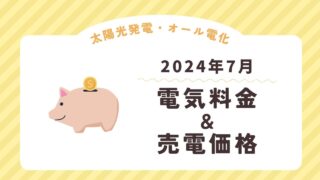 【太陽光発電】2024年7月の電気料金と売電価格【オール電化】